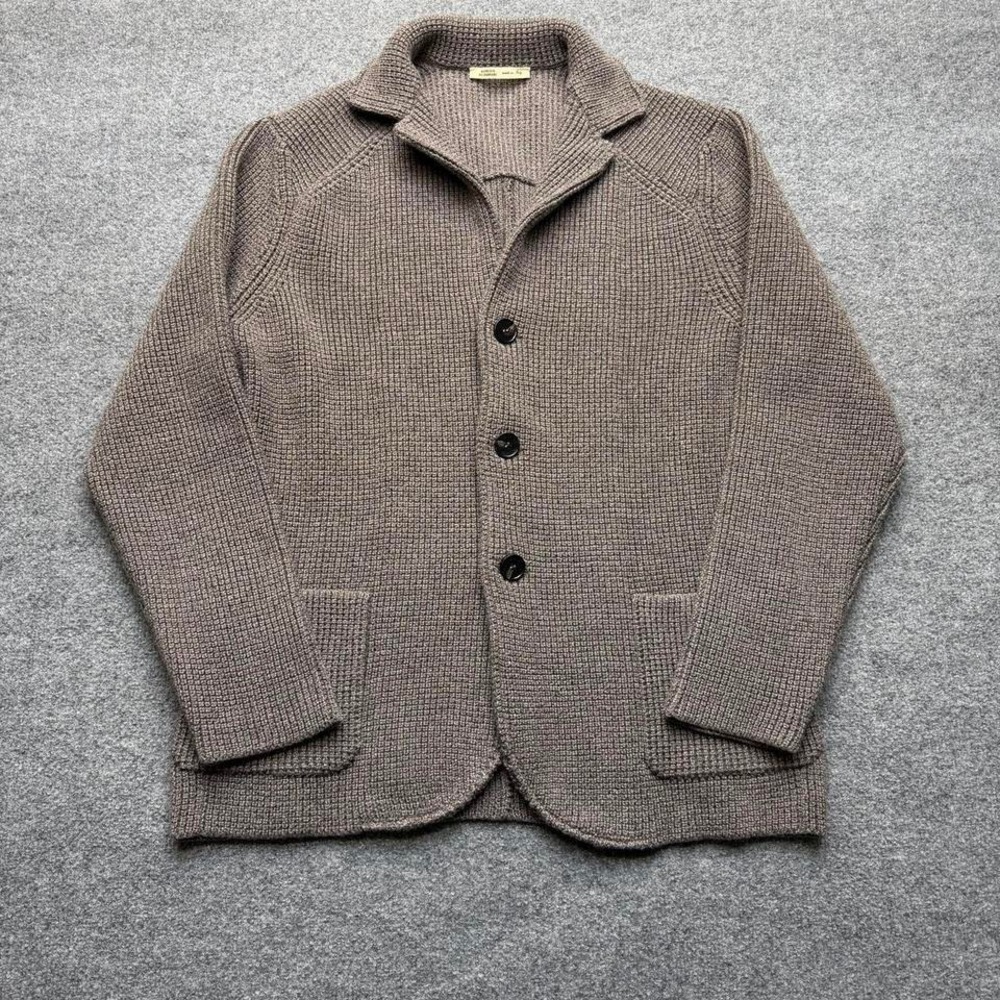 Maurizio Baldassari brown/gray knit cardigan size 60